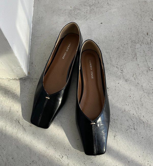  「【大人の定番パンプス】スクエアステッチフラットシューズ」|その他|