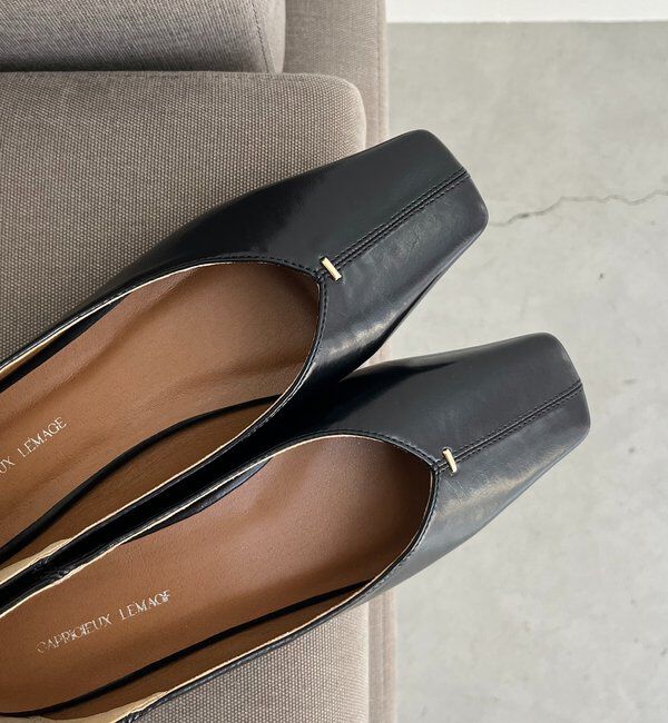  「【大人の定番パンプス】スクエアステッチフラットシューズ」|その他|