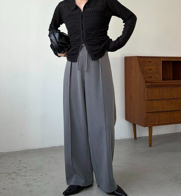  「レースシャーリングホックカーディガン」|カーディガン|