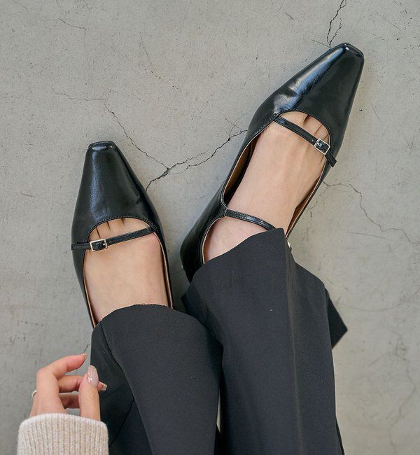  「Wストラップフラットシューズ」|その他|