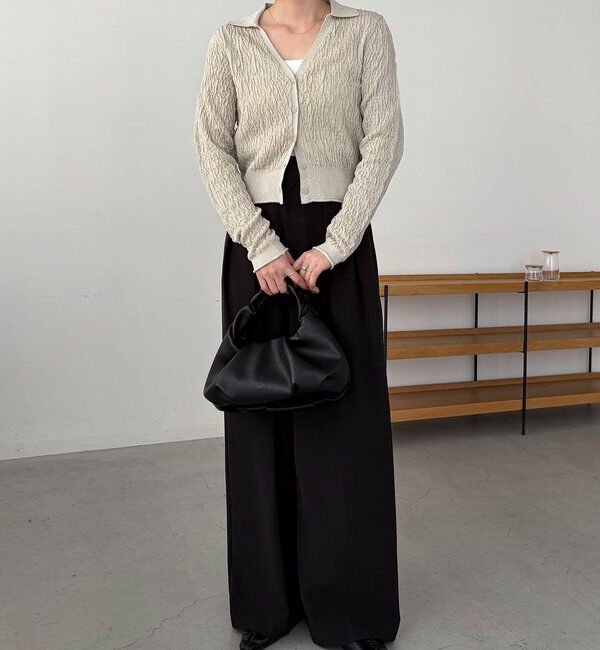  「変形シャーリングポロカーディガン」|カーディガン|