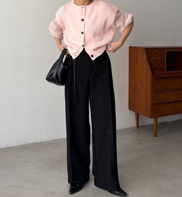  「【WEB/ルミネエスト新宿限定カラー・ピンク】シアースリーブショートカーディガン」|カーディガン|