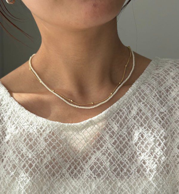  「〈GOLDY/ゴールディ〉ビーズチェーンSETネックレス」|リング|ゴールド