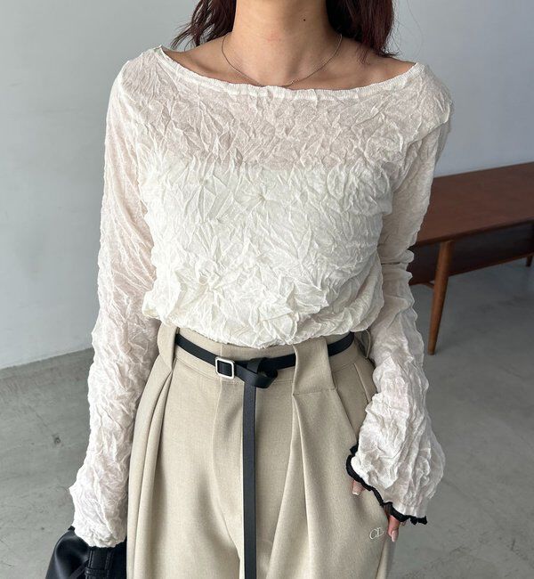  「リンクルボートネックニット」|ニット・セーター|