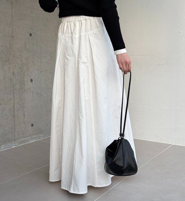  「【低身長サイズあり】切替コットンフレアスカート」|スカート|