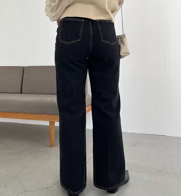  「【低身長サイズあり】セミフレアデニム」|デニム|