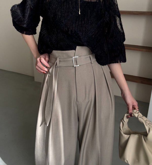  「【yuu企画】【サイズ展開あり】アシメウエストパンツ」|チノ|