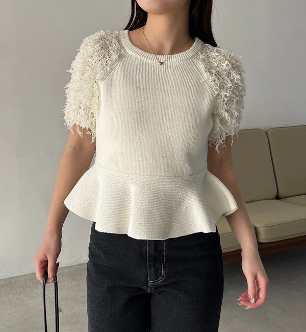  「フリンジペプラムニット」|ニット・セーター|