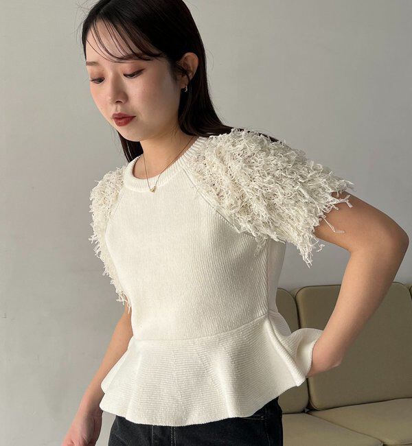  「フリンジペプラムニット」|ニット・セーター|