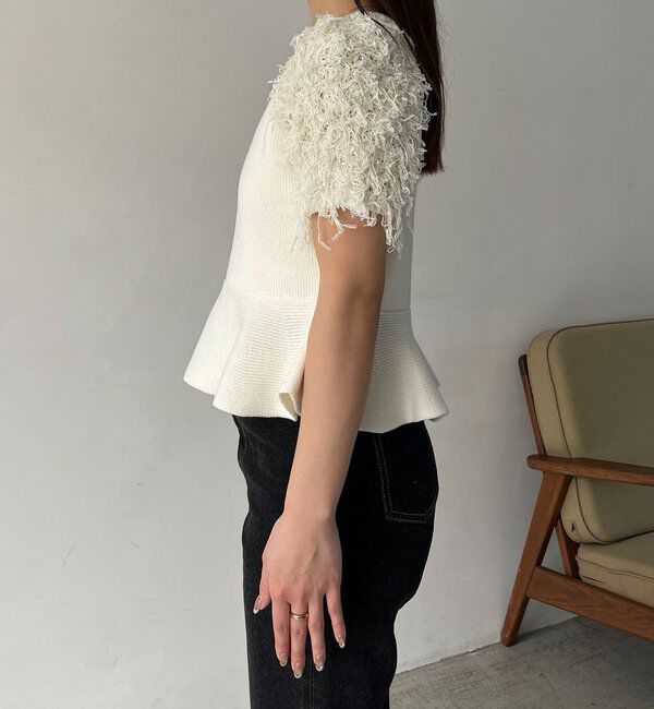  「フリンジペプラムニット」|ニット・セーター|