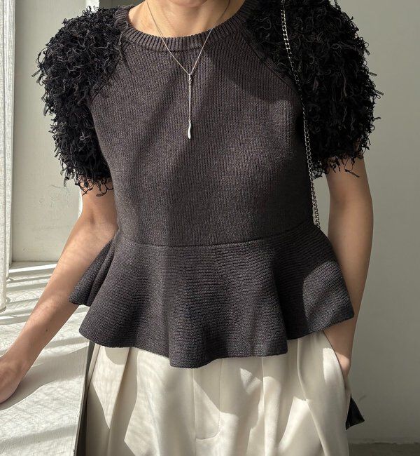  「フリンジペプラムニット」|ニット・セーター|