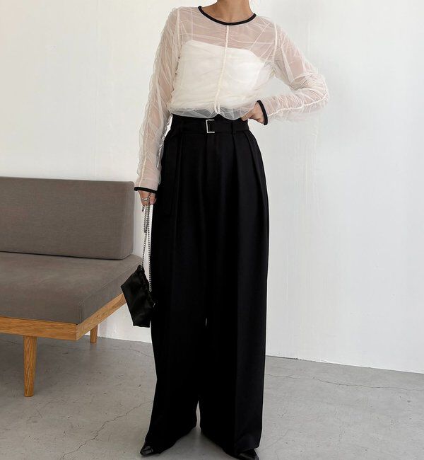  「チュールギャザーブラウス」|シャツ・ブラウス|