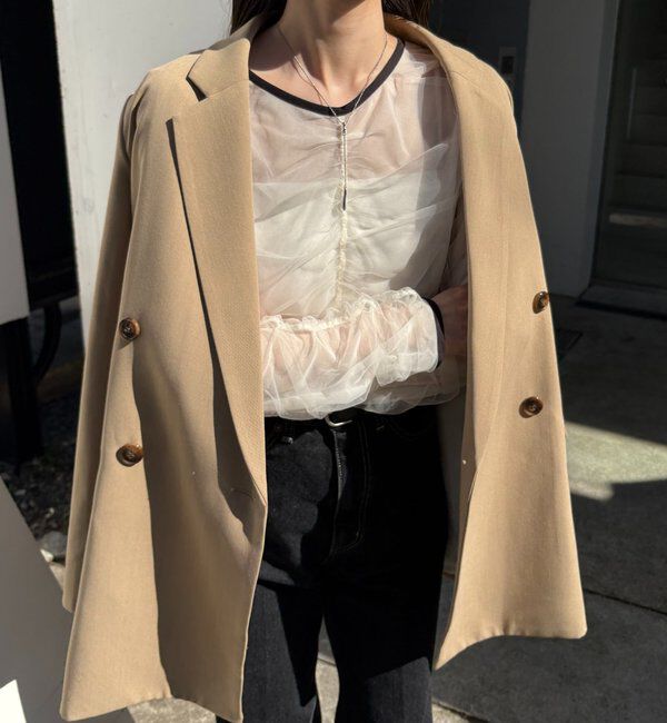  「チュールギャザーブラウス」|シャツ・ブラウス|