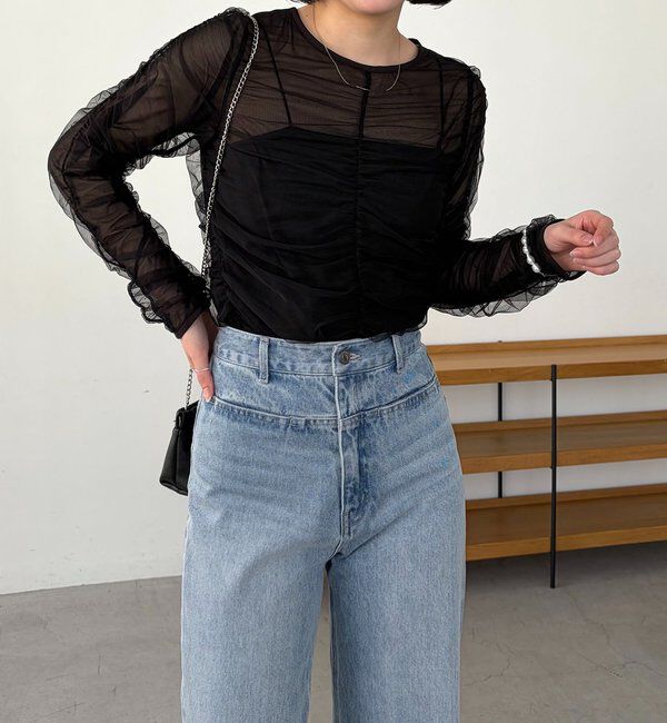  「チュールギャザーブラウス」|シャツ・ブラウス|