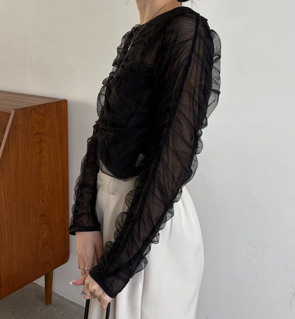  「チュールギャザーブラウス」|シャツ・ブラウス|