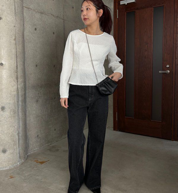  「ジャガードバックリボンペプラムブラウス」|シャツ・ブラウス|