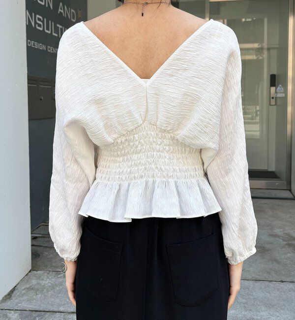  「ウエストマークVネックブラウス」|シャツ・ブラウス|