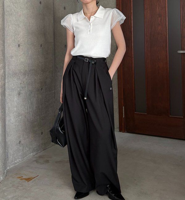  「ミニバルーンスリーブポロニット」|ニット・セーター|