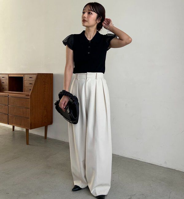  「ミニバルーンスリーブポロニット」|ニット・セーター|