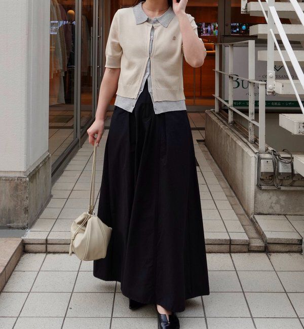  「半袖レイヤードポロニットカーディガン」|カーディガン|