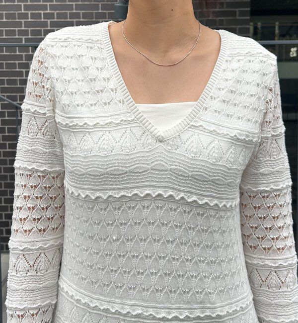  「【安心感のある裏地付き】深Vレースワンピース」|ワンピース|