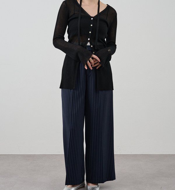  「ストライプウエストデザインパンツ」|チノ|