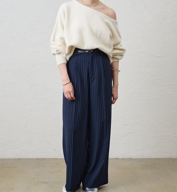  「ストライプウエストデザインパンツ」|チノ|