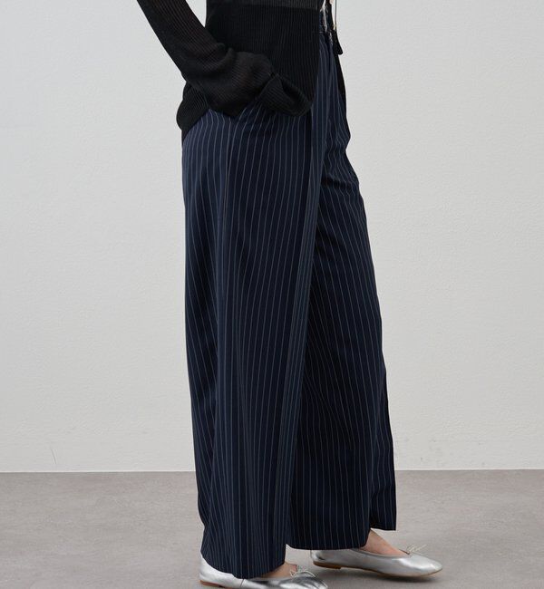  「ストライプウエストデザインパンツ」|チノ|