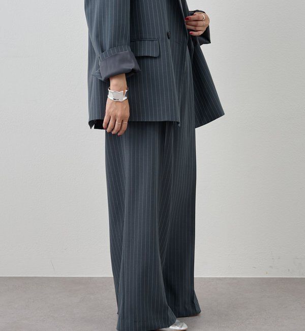 「ストライプウエストデザインパンツ」|チノ|