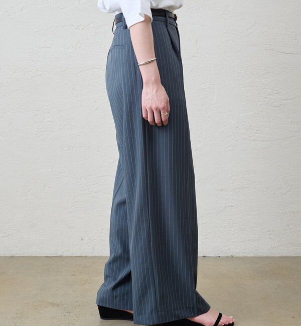  「ストライプウエストデザインパンツ」|チノ|