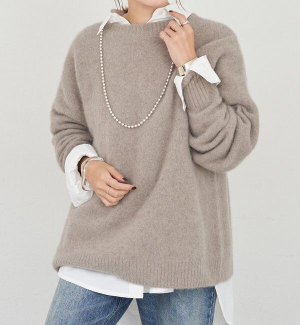  「ファーウールクルーネックニット」|ニット・セーター|