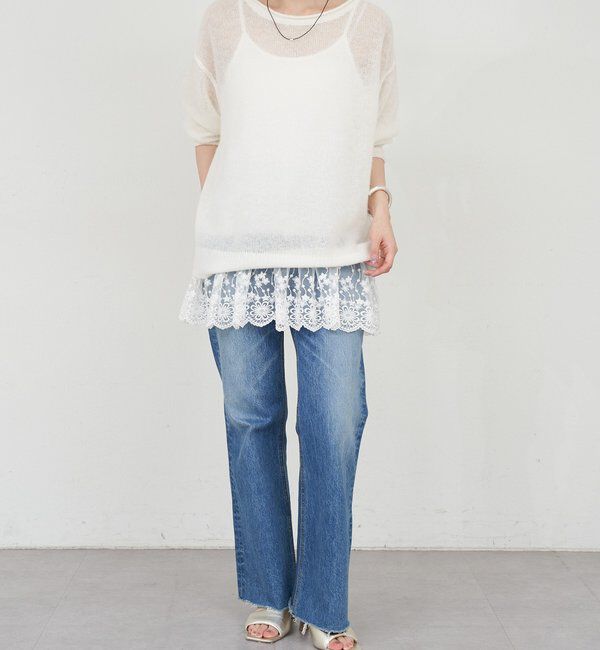  「《インフルエンサー@kanako_ikiコラボ》シアーウールプルオーバー」|ニット・セーター|