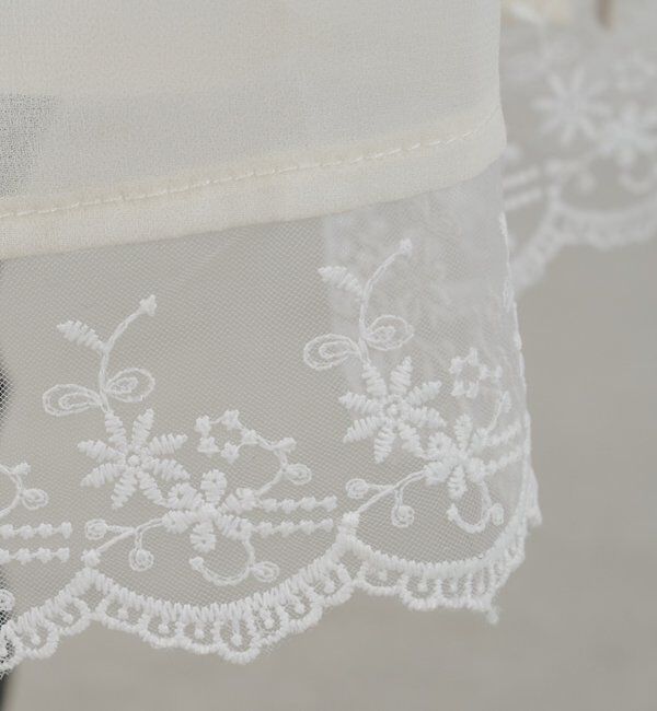  「裾レース切替サテンキャミワンピース」|ワンピース|