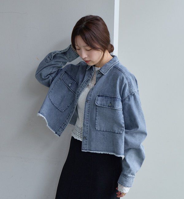  「デニムオーバーショートシャツ」|シャツ・ブラウス|