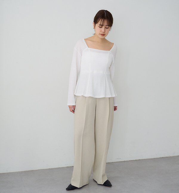  「スクエアネックペプラムカットソー」|Tシャツ・カットソー|