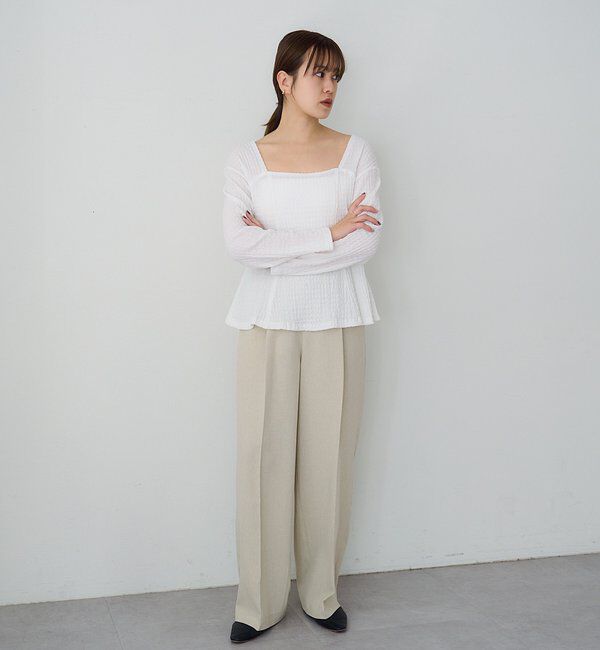  「スクエアネックペプラムカットソー」|Tシャツ・カットソー|