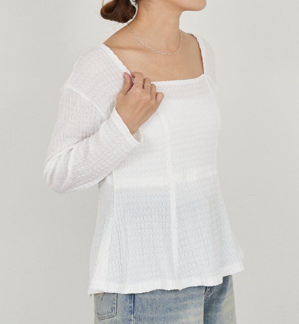  「スクエアネックペプラムカットソー」|Tシャツ・カットソー|