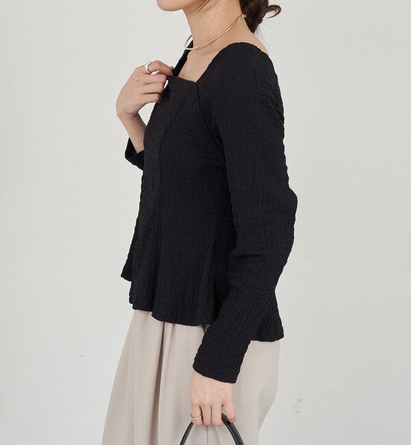  「スクエアネックペプラムカットソー」|Tシャツ・カットソー|