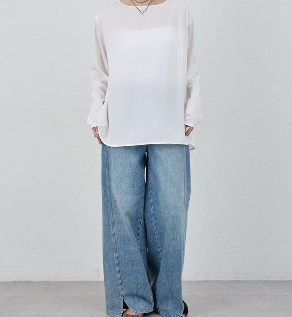  「サイドスリットブラウス」|シャツ・ブラウス|