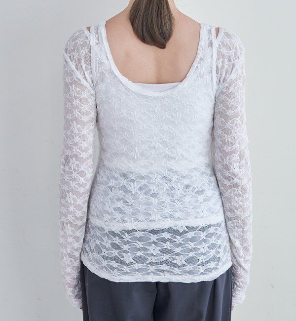  「レースレイヤードカットソー」|Tシャツ・カットソー|