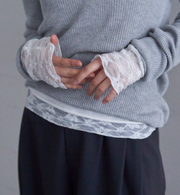  「レースレイヤードカットソー」|Tシャツ・カットソー|