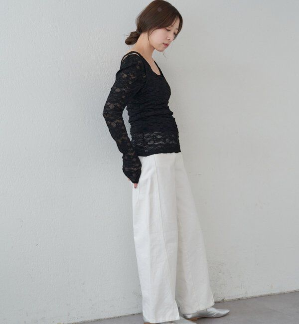  「レースレイヤードカットソー」|Tシャツ・カットソー|