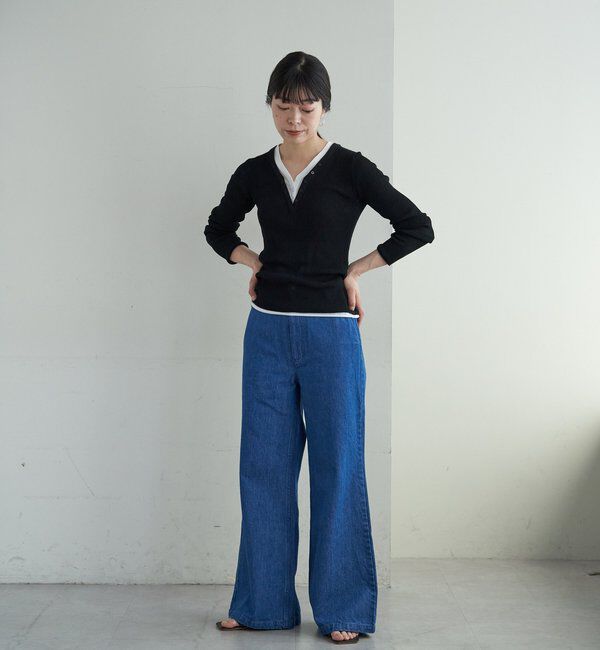  「ヘンリーネックレイヤードニット」|ニット・セーター|