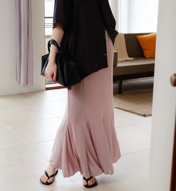  「シアーリブフレアースカート」|スカート|ピンク