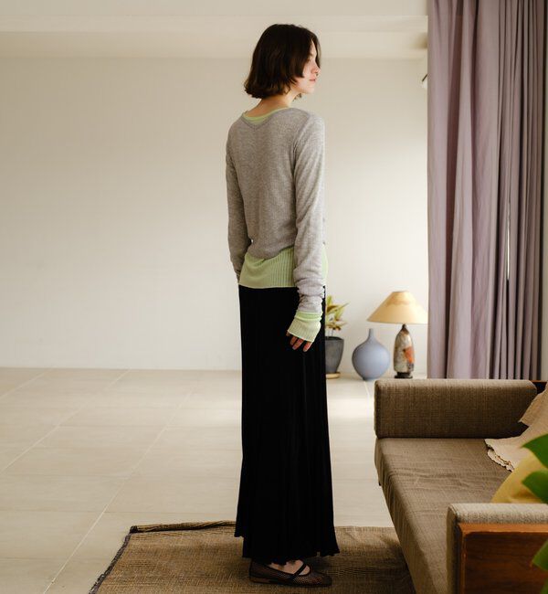  「シアーリブフレアースカート」|スカート|