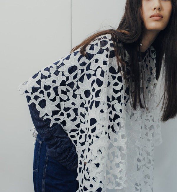  「【Pasterip】 lace multi-way scarf」|バンダナ・スカーフ|