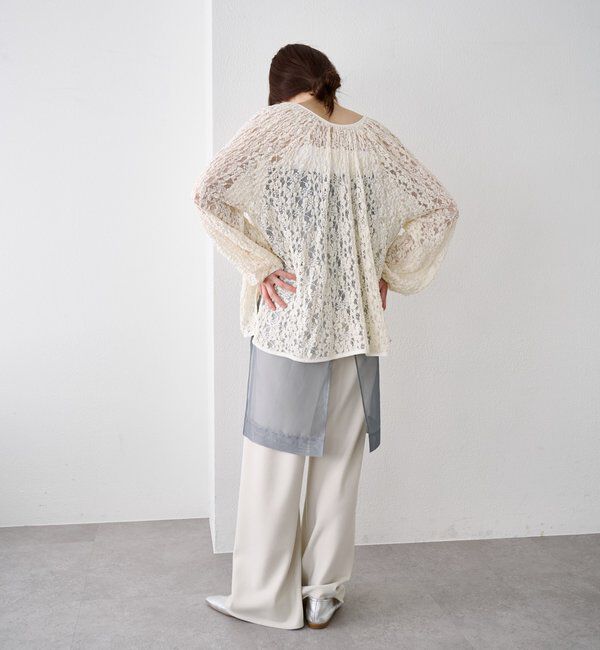  「サイドスリットレースブラウス」|シャツ・ブラウス|