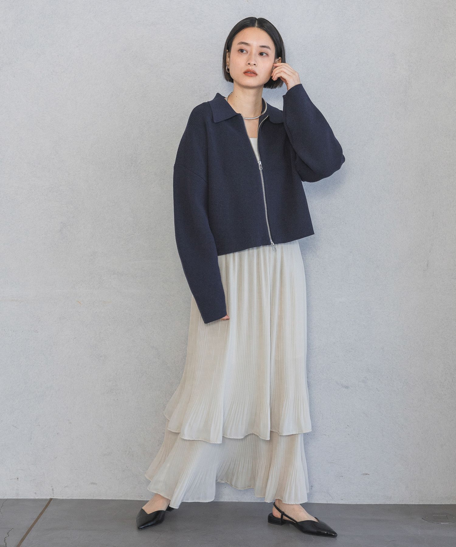 A part by 「エリZIPニットカーディガン」|ニット・セーター|