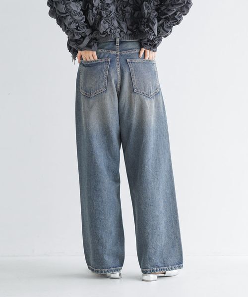 LOWRYS FARM「ビジューワイドストレートＰ」|デニム|