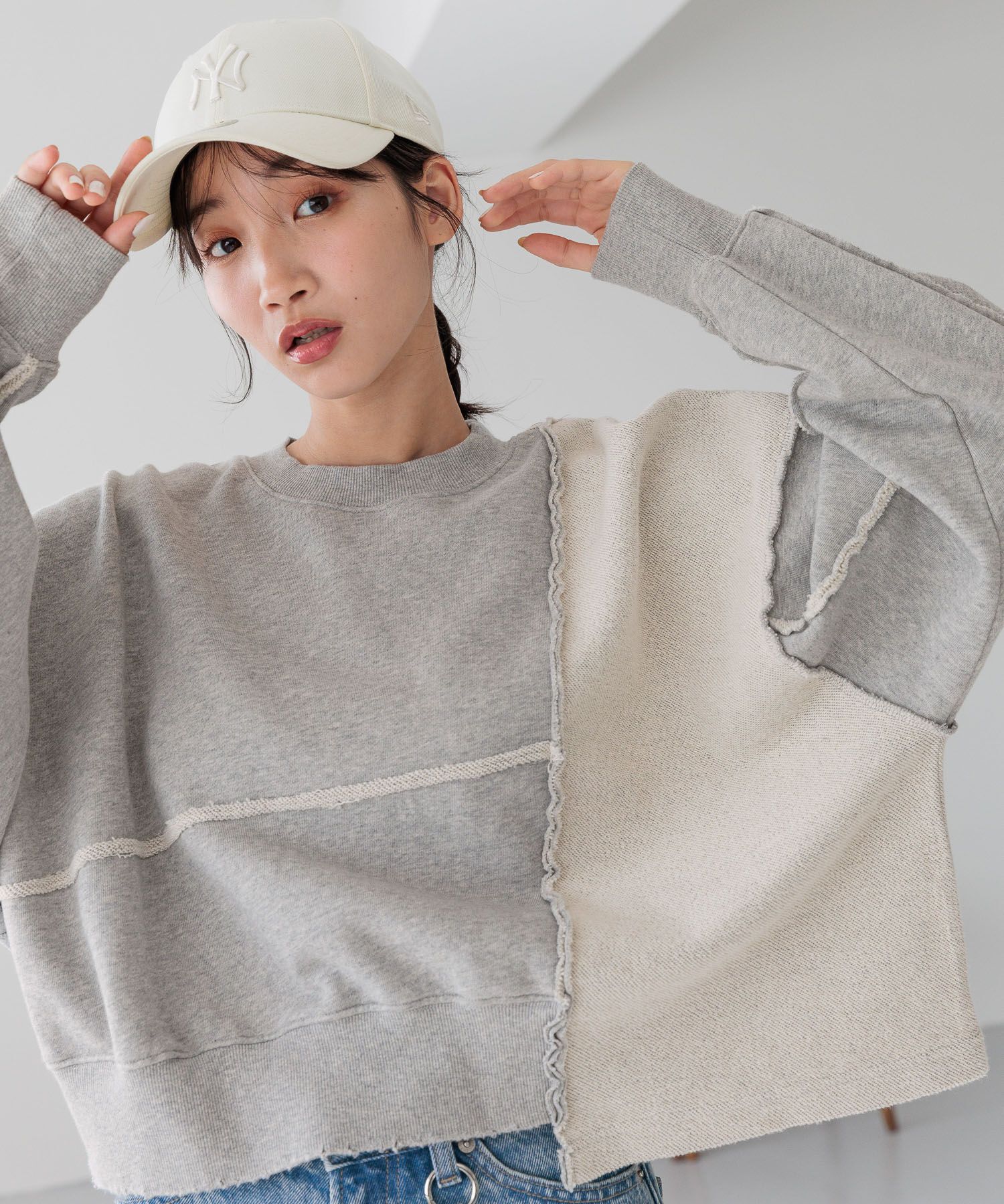 LOWRYS FARM「リメイクフウウラケＬＳ」|Tシャツ・カットソー|GRY0